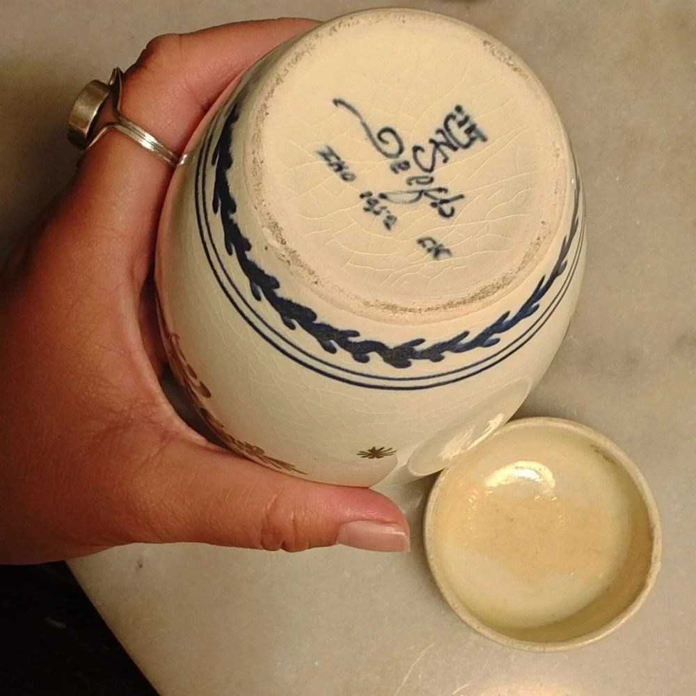 Delft De Porceleyne Fles Royal Delft Hand-Painted Floral Ginger Jar 5.25